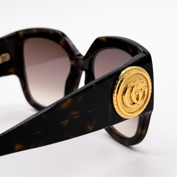 NEW GUCCI GG1407S 003 HAVANA BROWN WOMEN SQUARE SUNGLASSES GUCCI - Picture 7 of 11